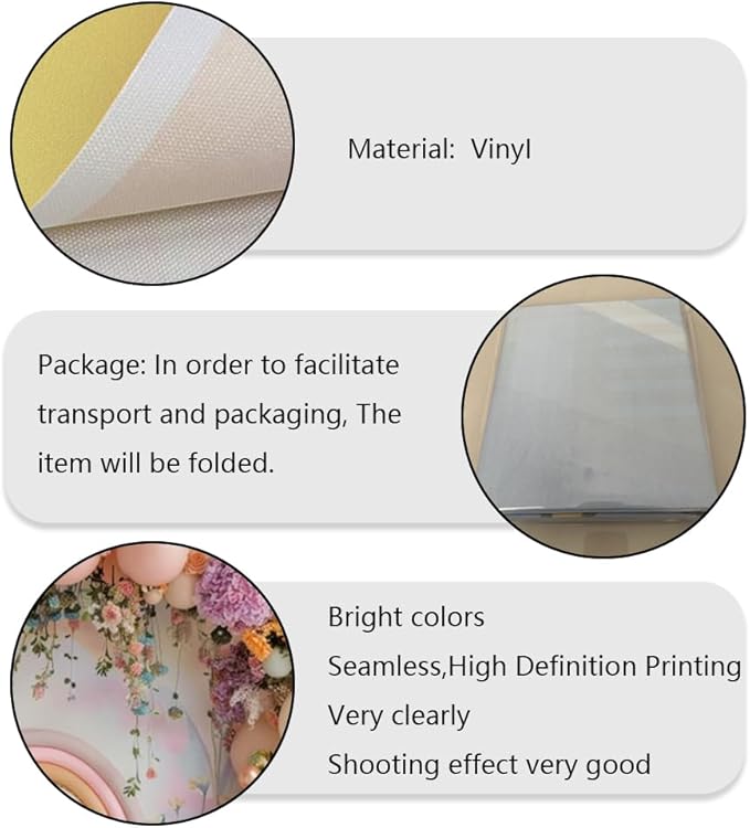 Newborn Baby 1st Birthday Photography Backdrop - Balloons Tent Flower Decor Background for Kids Birthday Party Baby Shower Portrait Cake Smash Props (6x4ft)