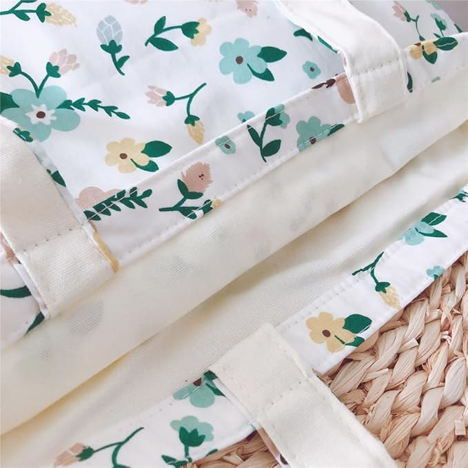 Cotton Canvas Tote Bag Reusable Soft Grocery Cloth Bag Floral Shoulder Bag for Beach Travel Shopping
