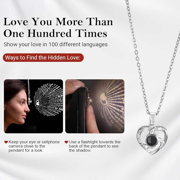 Emibele Preserved Rose Gifts for Women, Eternal Flower Rose Box with Heart Necklace, Romantic I Love You Gifts for Her Women Wife Mom Grandma on Valentines Mothers Day Birthday Anniversary