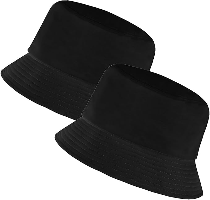 Rosoz 1 & 2 Pack Bucket Hat for Women Men Summer Travel Beach Sun Hat Outdoor Cap Unisex Bucket Hats