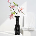 Black Ceramic Decorative Vase, Nordic Modern Irregular Shape Flower Vase for Home Decor, Simple Artistic Centerpiece for Dining Table or Coffee Table
