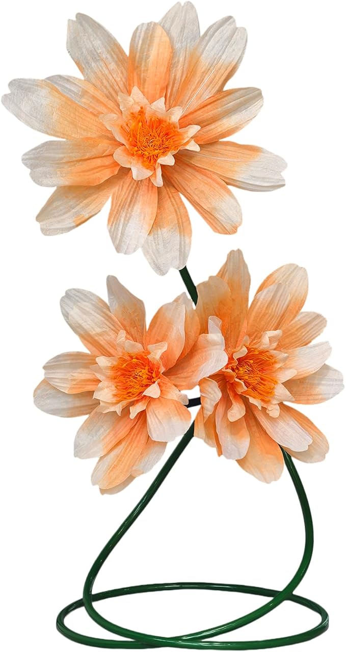 3 Pcs Giant Daisy Fake Flowers for Decoration,37.8" Large Faux Daisy Flower with Stand for Home Decor Garden,Hotel,Office,Photography Props,Wedding,Art Gallery,Shop Window Display(Orange)