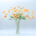 2 Pcs Artificial Fake Flowers Plants Poppies Silk Flower Arrangements Wedding Bouquets Decorations Plastic Floral Table Centerpieces for Home Kitchen Garden Party Decor Approx 23.6" High - Light Coral