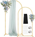 Arch Backdrop Stand, 7.2FT 6FT Wedding Arch Gold Set of 2, Metal Balloon Arch Kit Stand with Base for Gender Reveal Ceremony Birthday Anniversary Bridal Graduation Party Event Background Decoration