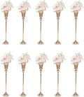10 Pcs Versatile Metal Wedding Centerpieces Gold Vase 30.5" Tall, Metal Flower Trumpet Vase, Road Lead for Wedding Party Dinner Centerpiece Event for Anniversary Birthday Event Aisle Home Decoration
