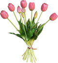 10 Pcs Fake Tulips Tulips Artificial Flowers Real Touch Fake Flowers Artificial Flower Bouquet for Home Table Party Wedding Decoration(Light Purple)