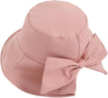 Verdusa Women's Bow Knot Wide Brim Bucket Hats Summer Outdoor Sun Hat