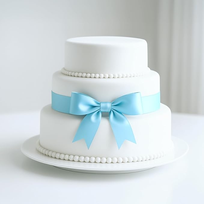 KINGLAKE Baby Blue Satin Ribbon – 1 1/2'' x 100 Yards Polyester Light Blue Ribbon for Gift Wrapping, Baby Shower, Wedding, Party Decoration, DIY Crafts, Floral Bouquets and Wreath Bows