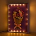 Shadow Box with LED Light Dried Flowers Changeable Artwork Photos Display & Storage Frame Wall-mounted & Tabletop Display Shadow Box(Lilac)