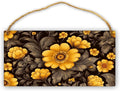 Opulent Black & Gold Floral Dining Wooden Sign 12x6 Inch - Inviting Dining Room Decors for Hosts & Floral Aficionados, Grand Accent to Enhance Gatherings with Vintage Floral Elegance