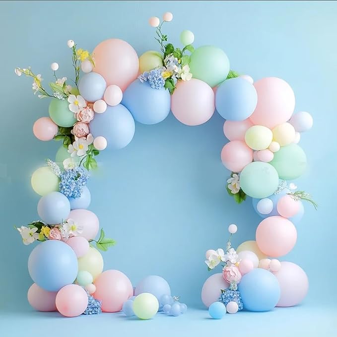 Pastel Balloons Arch Kit with DIY Daisy Flowers 156pcs Macaron Balloons Garland 16FT Balloon Chain and Flower Clips for Birthday Party Wedding Anniversary Engagement Decorations
