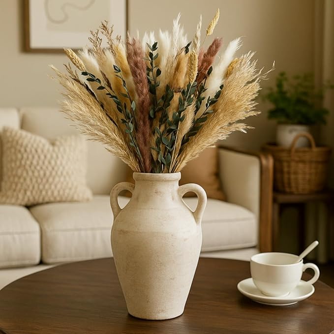 Musunny Pampas Grass Decor, Boho Decor Dried Flower Bouquet for Room,Bedroom,Office,Dried Flower Arrangements for Home Decor Wedding Centerpieces