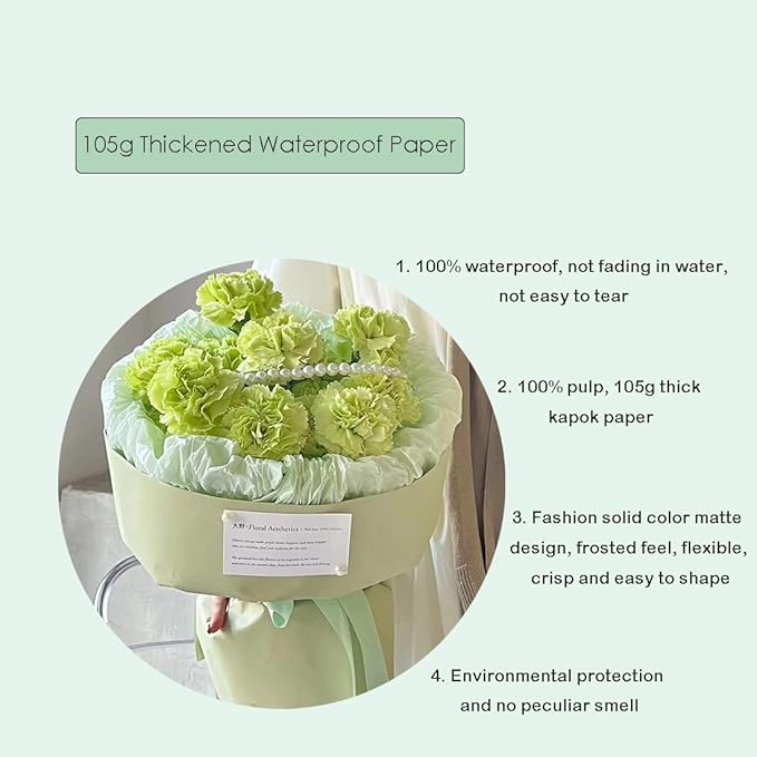 FWSA WRAPS Floral Wrapping Paper for Bouquets Waterproof Korean Paper for Flowers Gift Packing (Color 13)
