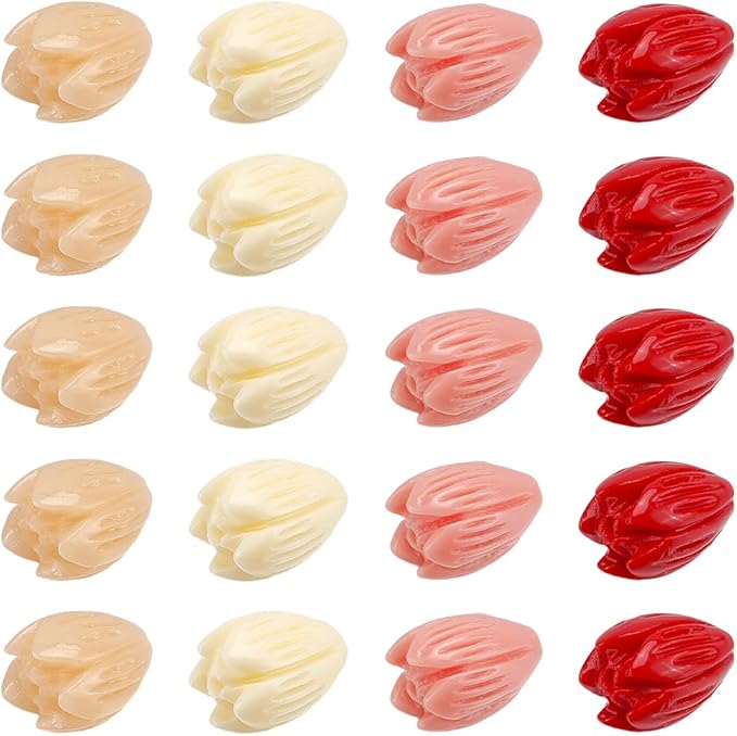 1 Box 100Pcs 4 Colors Carved Flower Beads 3D Floral Beads Colorful Artificial Red Jasmine Synthetic Coral Dyed Small Smooth Spacers Findings for Jewelry Making Bracelets Necklaces DIY Crafts