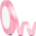 3/8" x 25 Yards Satin Ribbon, Light Pink Silk Ribbon Ideal for Gift Wrapping, Floral Bouquets, Crafts, Wedding Party Decorations, Christmas and Sewing Projects