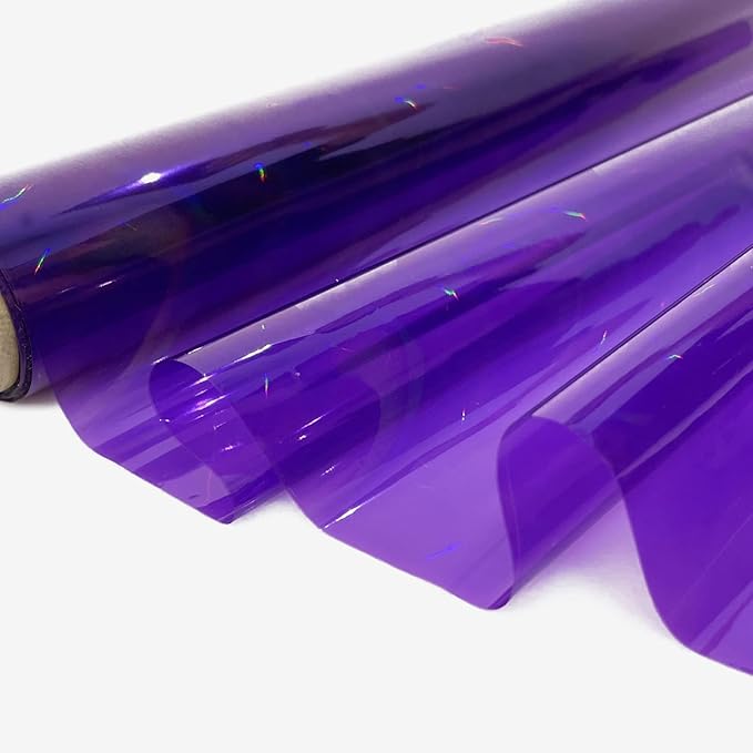CMFYHM Iridescent Violet Cellophane Wrap Roll I 34 In Wide X 50 Ft Long I Colorful Cello Perfect For Baskets,Gifts, Treats,Birthday Holiday Wedding Floral, Party Arts Crafts Decoration (Violet)