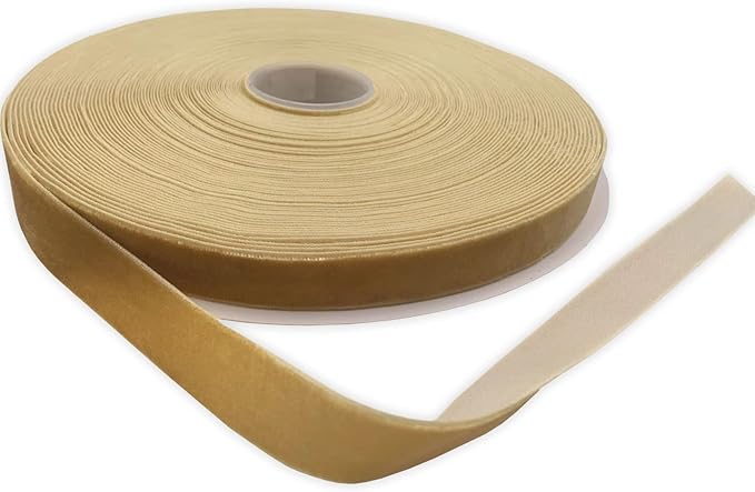 Vintage Gold Velvet Ribbon Single Faced,5/8 Inch X 25Yards Spool
