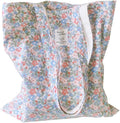 Cotton Canvas Tote Bag Reusable Soft Grocery Cloth Bag Floral Shoulder Bag for Beach Travel Shopping