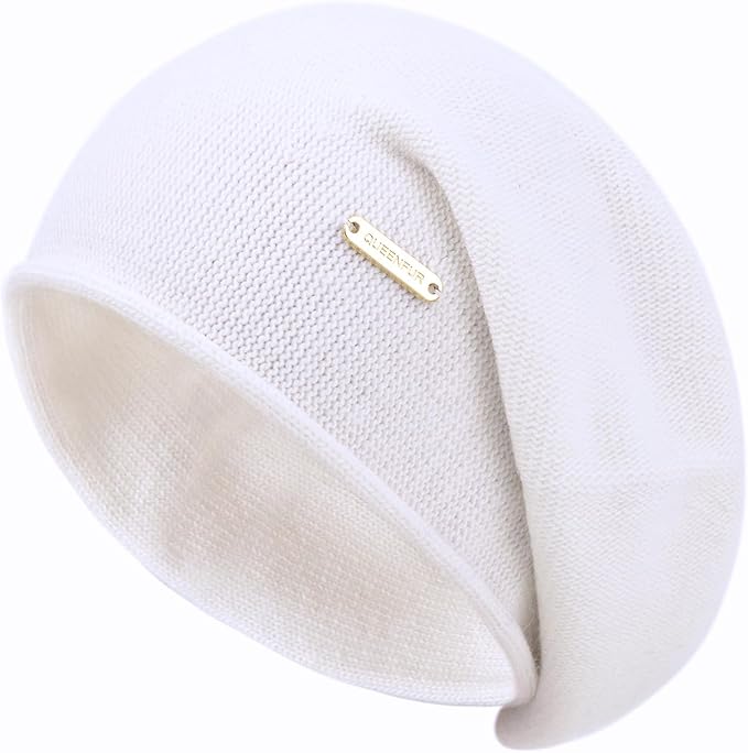 QUEENFUR Knit Slouchy Beanie Hats for Women Cashmere Ski Cap Knitted Wool Soft Warm Winter Hat