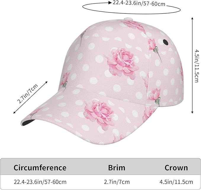 Rose Baseball Cap Flower Snapback Cap for Women Hats Floral Baseball Hat Women's Baseball Caps