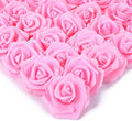 IPOPU 100 Pcs Artificial Rose Flower Heads Real Looking Baby Pink Fake Roses Flowers Foam Blush Roses for DIY Wedding Centerpieces Party Baby Shower Banquet Home Decorations (Pink, Stemless)