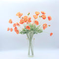 2 Pcs Artificial Fake Flowers Plants Poppies Silk Flower Arrangements Wedding Bouquets Decorations Plastic Floral Table Centerpieces for Home Kitchen Garden Party Decor Approx 23.6" High - Dark Coral