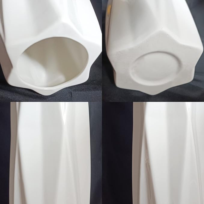 Large Ceramic Floor Vase for Flowers, 24 Inches Tall White Vases for Pampas Grass, Office, Home,Farmhouse,Living Room Décor,Simple Origami Design Decorative Porcelain Flower Vase Ideal Gift