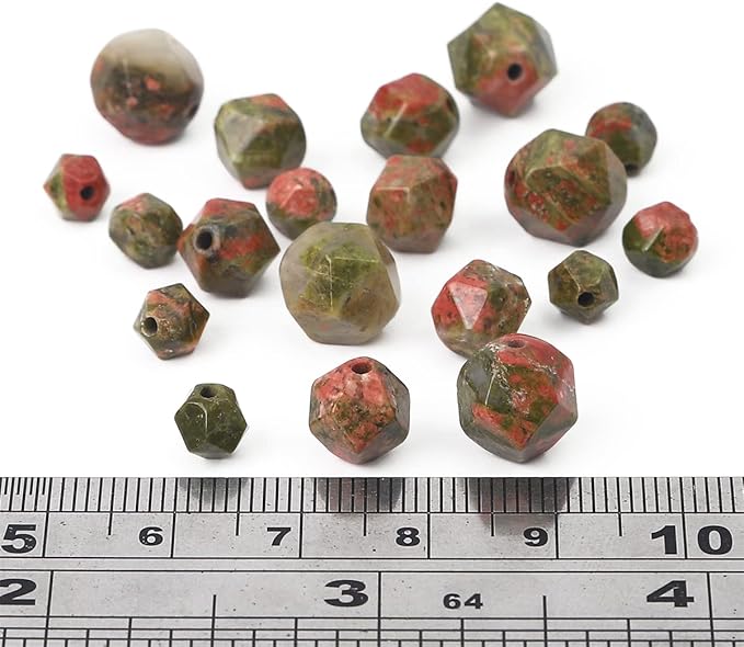 Faceted Natural Unakite Stone Round Beads 6mm 36cm/Strand for Jewelry Making