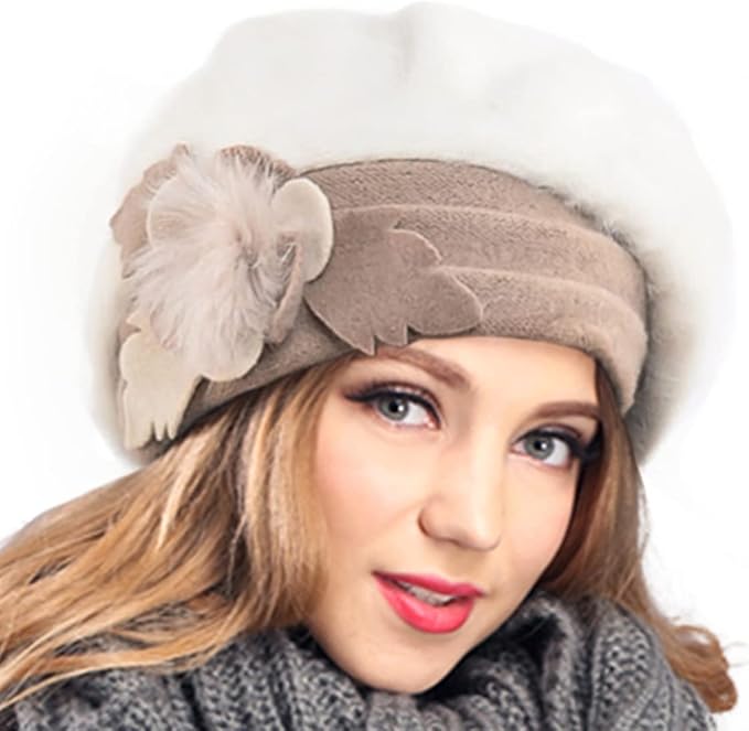 VECRY Women's 100% Wool Bucket Hat Felt Cloche Beret Dress Winter Beanie Hats