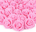 Artificial Rose Flower Heads, 100pcs Pink Foam Roses Bulk Artificial Flower for DIY Wedding Bouquets Centerpieces Arrangements Party Baby Shower Home Decor (Stemless, Pink)