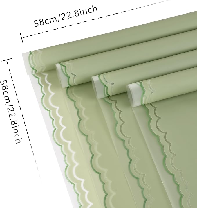 FUHITIM 20 Sheets Flower Wrapping Paper - Waterproof Floral Bouquet Wrapping Paper, Florist Supplies Packaging Paper for Wedding Birthday Gift DIY Crafts (Green)