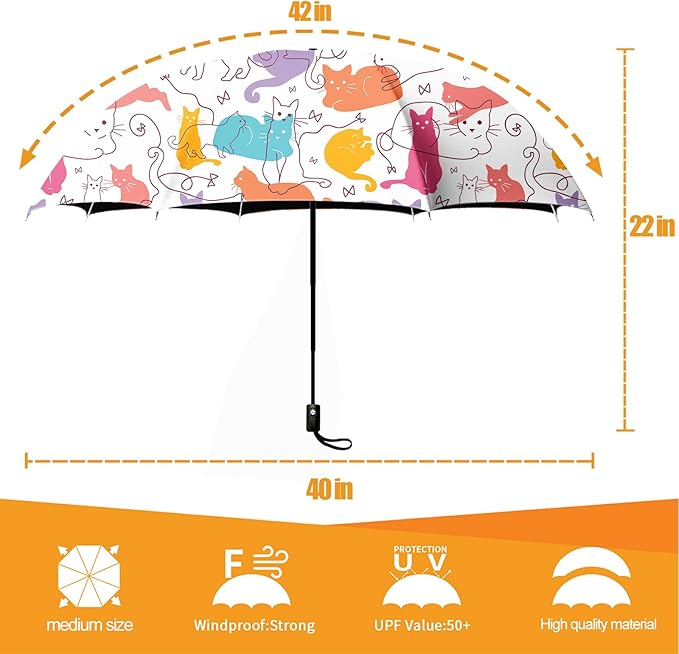 Small Compact Travel Automatic Folding Umbrella for Women, Portable Lightweight, Rain, Wind, UV Sun Shade