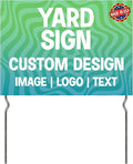 Custom Yard Signs with 2 Metal Stakes (24”x18”) - by BCB Print | Personalized Lawn Signs for Business, Events & Campaigns | Double Sided HD Printed Outdoor Signage | Express Dispatch & Ship | Made in USA