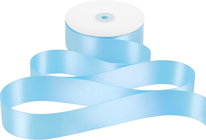 MEEDEE Blue Satin Ribbon 1-1/2 Inch Blue Ribbon Lux Double Faced Satin Ribbons by 50 Yards Polyester Satin Ribbons for Crafts, Weddings, Flower Bouquet, Holiday Decorating