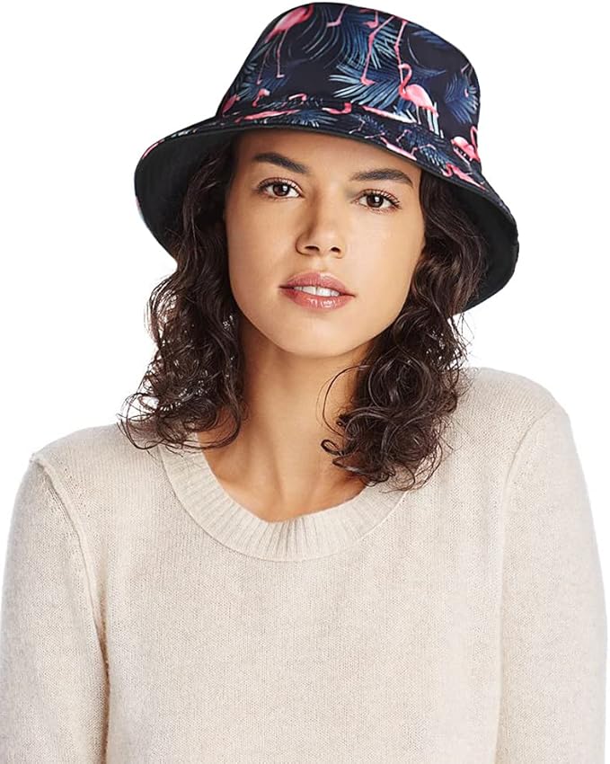 Malaxlx Unisex Bucket Hat Beach Sun Hat Aesthetic Fishing Hat for Men Women Teens, Reversible Double-Side-Wear