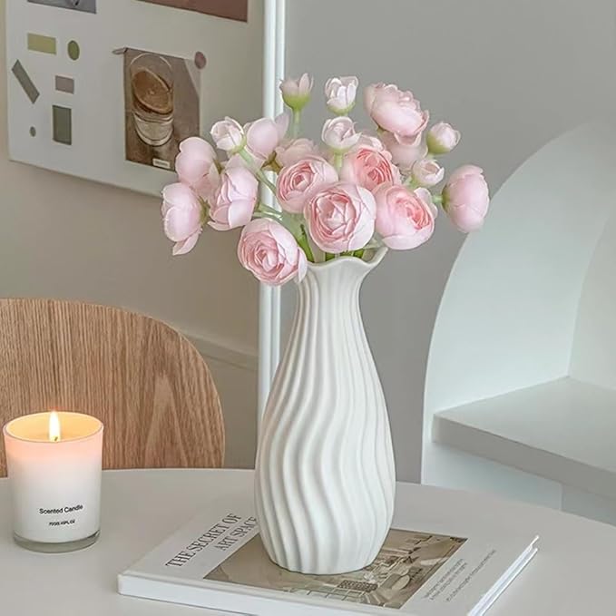 24Pcs Ranunculus Artificial Flower, 16 Inch Faux Silk Mini Ranunculus Flowers Bulk Fake Wedding Filler Flowers for DIY Bouquet Centerpieces Arrangements Bridal Shower Decorations (Light Pink)