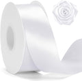 KINGLAKE White Ribbon 1 1/2 inch - 100 Yards Polyester White Satin Ribbon for Gift Wrapping, Wedding, Party Decoration, DIY Crafts, Floral Bouquets and Wreath Bows