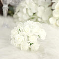 Efavormart 48 Roses | 4" Tall Ivory Real Touch Artificial DIY Foam Rose Flowers with Stem, Craft Rose Buds