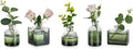 Glasseam Green Glass Bud Vase: Mini Small Vases for Centerpieces Cute Flower Vase Set of 5 Tiny Vases for Flowers Decorative Centerpiece Decor Table Wedding Party Dining Room Decoration