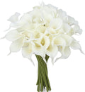 24 Pcs White Artificial Calla Lily Flower White Fake Silk Flowers Real Touch for Wedding Bouquet Office Home Kitchen Decor