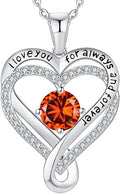 Jewelry for Women Wife Infinity Heart Birthstone I Love You Necklace S925 Anniversary Women Necklaces for Her Wife Birthday Gift Ideas, Birthday Present for Girlfriend Mom Daughter Sterling Silver