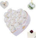 Luxury Preserved Roses – Forever Real Roses Flowers for Delivery in a White Box, Preserved Flowers Birthday Gifts for Women Mom Wife, Ideal for Anniversary (White 16 Roses, 16 Roses)