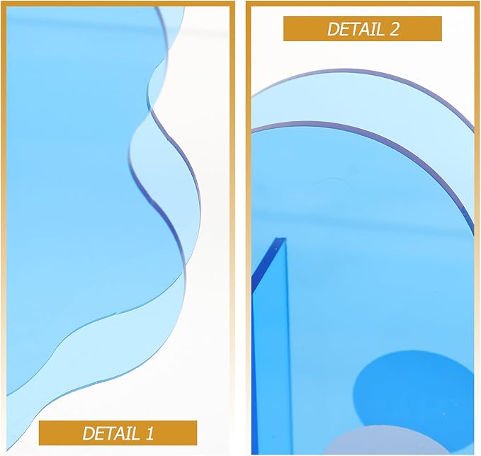 Creative Acrylic Flower Vase Transparent Blue Floral Decor Minimalist Modern Plant Container for Home Table Desktop Arrangement