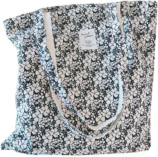 Cotton Canvas Tote Bag Reusable Soft Grocery Cloth Bag Floral Shoulder Bag for Beach Travel Shopping