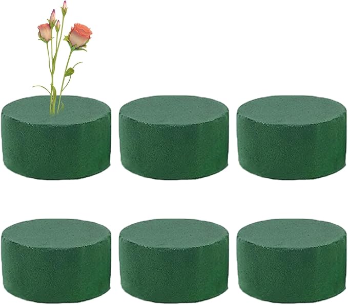 Gree Floral Foam Blocks - Round Green Foam Blocks for Artificials | Versatile Flowers Block for Fresh & Artificial Flower