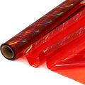 CMFYHM Iridescent Red Cellophane Wrap Roll I 34 In Wide X 50 Ft Long I Colorful Cello Perfect For Baskets,Gifts, Treats,Birthday Holiday Wedding Floral, Party Arts Crafts Decoration (Red)