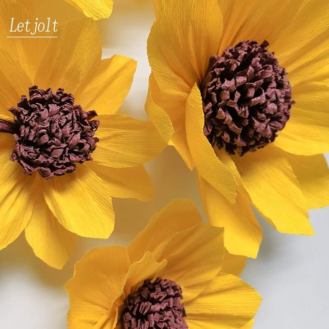 Letjolt Paper Sunflower Paper Wedding Flowers Home Decoration Handmade Flowers Wedding Decorations Baby Shower Bridal Shower Nursery Wall