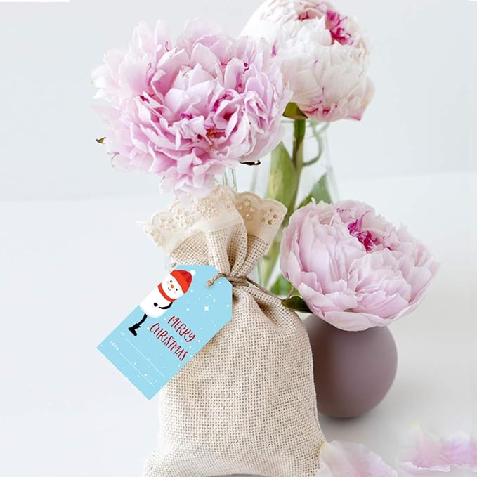 Andaz Press Christmas Holiday Season Classic Gift Tags, Merry Christmas to from Classic Favor Tags, Snowman with Stars Design, for Holiday Events, Parties, and Favors, 60-Pack