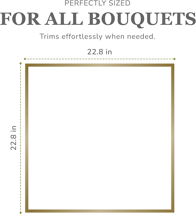 the florist Supply 20 Sheets Premium Flower Wrapping Paper | Waterproof Flower Wrapping Paper for Bouquets | Double Sided Floral Bouquet Sheets | DIY Gifts Borderline White/Gold