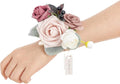 Ling's moment 6pcs Wedding Wrist Corsage Artificial Flowers, Girl/Mother Homecoming Prom Corsages Wristlet Décor, etc. Mauve Dusty Rose